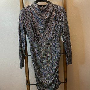Alexia Admor Open Back Mini Dress Long Sleeve Size 6